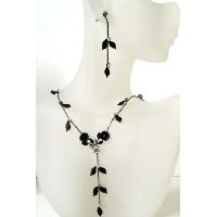 Black Enamel Necklace Set