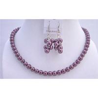 Purple Amethyst Pearls Jewelry Set Beautiful Wedding Pearls Necklace Set