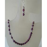Amethyst Freshwater Pearls Metallic Freshwater Pearls Beads Jewelry Set Handcrafted Necklace Set Custom Genuine Bead  