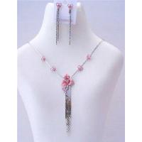 Heart Enamel Beautiful Affordable Pink Jewelry Set w/ Dangling
