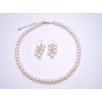 Ivory Pearls Bridal Bridemaids Flower Girl Wedding Jewelry Set Affordable Under $10 Jewelry Set