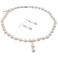 Ivory Pearls AB Crystals Necklace Sets Chines Crsystals At Affordable Inexpensive Bridal Bridemaids Jewelry Set Drop Down Prom Ivory Pearls Set