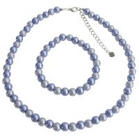Wedding Bridemaids Cheap Affordable Jewelry In Lilac And Victorian Lilac Necklace & Stretchable Bracelet Set