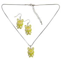 Yellow Rabit Easter Jewelry Set Necklace & Earrings Wonderful Gift For Girls Very cute Jewelry