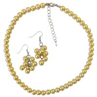 Soothing Pure Yellow Color Jewelry Wedding Yellow Dress Jewelry Yellow Pearls Jewelry Set