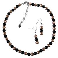 Matching Dress Black & Champagne Pearls Jewelry Prom Bridemaids Set