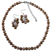 Flower Girl Prom Combo Latte Pearls and Champagne Pearls Necklace Sets