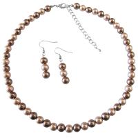Under  Girls Gift Necklace Set Champagne Pearls & Bronze Pearls Prom Jewelry Set