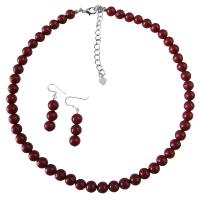Coral Peal Jewelry Coral Pearls Bridemaids Match Red Dress Jewelry Wedding Set