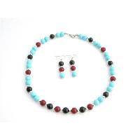 Vintage Jewelry Turquoise Coral & Black Pearls & Silver Beads Jewelry