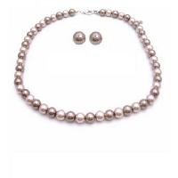 Bridemaids Latte Jewelry Necklace With Stud Earrings Latte Jewelry Bronze & Champagne