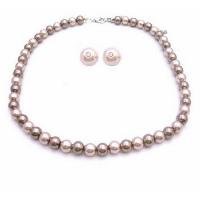 Bridemaids Latte Jewelry Necklace With Stud Earrings Latte Jewelry Bronze & Champagne