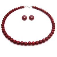 Unbeatable Bridemaids Jewelry In Passionate Coral Red Pearls Necklace Set
