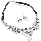 Artform Vintage Silver Artistically Designed Jewelry Choker Style Necklace Earrings