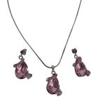 Teardrop Rose Crystal Necklace Set Very Sleek Danty Jewelry Set Exclusive Wedding Jewelry Set