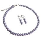 Custom Made Earrings For Your Flower Girl Purple Pearls