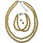 Affordable Bridesmaid Complete Jewelry Set In Yellow Pearls