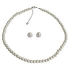 Ivory Flower Girl Single Strand Necklace Stud Earrings Exclusive Wedding Jewelry