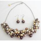 Chunky Necklace In Multi Colors Prom Graduation Jewelry Beautiful Gorgeous Set