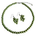 Pearl Jewelry Set Beautiful Green Pearls Unique & Sleek Pearl Necklace Set
