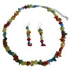 Handmade Necklace Sets Multi Colored Stone Nuggets And Stone Chip