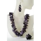  Amethyst Stone Chips Handcrafte Necklace Earrings & Rings