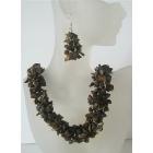 Tiger Eye Nugget Stone Chip Beads Handcrafte Necklace Sterling Silver Earrings