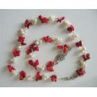Coral Nugget Chip Beads Freshwater Pearl Necklace & Bracelet