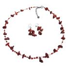 Coral Nugget Necklce Sets UNder $10 Jewelry Glass Beads W/ Immitation Crystal Accented Floating Illusion String