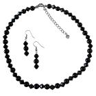 The Least Expensive Pearl Wedding Bridesmaid Party Jewelry Black Pearl And Black Crystal Necklace Sety