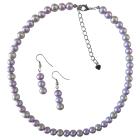 Striking Lilac & Silver Pearls Combo Jewelry Set Bridal Wedding Set