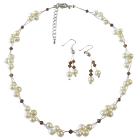 Fashion Jewelry For Everyone Ivory Pearls Smoked Topaz Crystals
