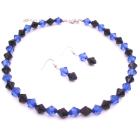 Dark Blue & Black Crystal Combo Jewelry Set Custom In Your Color