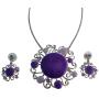 Purple Lilac Designer Round Necklace Set
