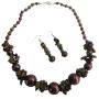 GORGEOUS Burnt Brown Pearls Nugget Set Bridemaid Jewelry