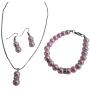Unbeatable Price Pink Pearls Necklace Earrings Bracelet For Girls