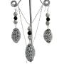 Artisan Creation Gift Ethnic Tribal Jewelry Silver Black Jewelry Set