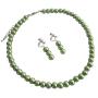 Clip On Earrings Wedding Flower Girl Green Pearls Jewelry