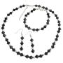Crystal Jewelry Set Black Crystals Glass Beads Complete Wedding Jewelry