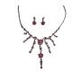 Fuchsia Bright Pink Crystals Designer Gorgeous Pink Y Necklace Earring