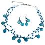 Turquoise Fancy Beads Nugget Handcrafted Shell Jewelry Necklace Set