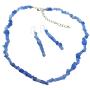 Blue Turquoise Collection Tuquoise Nugget Necklace Silver Earrings Set
