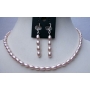 Simulated Freshwater Pearl Rice Necklace Set Good Quality w/ Sterling Silver Earrings