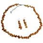 Handcrafted Amber Resin Nugget Stone Chip Necklace Sets NEW!!