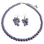 Victorian Lilac Necklace Set Inexpensive Under $10 Wedding Jewelry Set