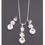 Bridal Necklace Set Clear Crystals Flower Necklce Set Clear Crystal surgical Post Dangling Wedding Jewelry