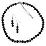 The Least Expensive Pearl Wedding Bridemaids Party Jewelry Black Pearl And Black Crystal Necklace Sety   