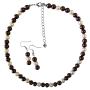 Burnt Brown Pearl Necklace Set with Ivory Pearl Under $10 Wedding Jewelry Set