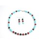Vintage Jewelry Turquoise Coral & Black Pearls & Silver Beads Jewelry