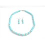 Prom Blue Vintage Turquiose Pearls & Bali Siver Spacer Jewelry Set